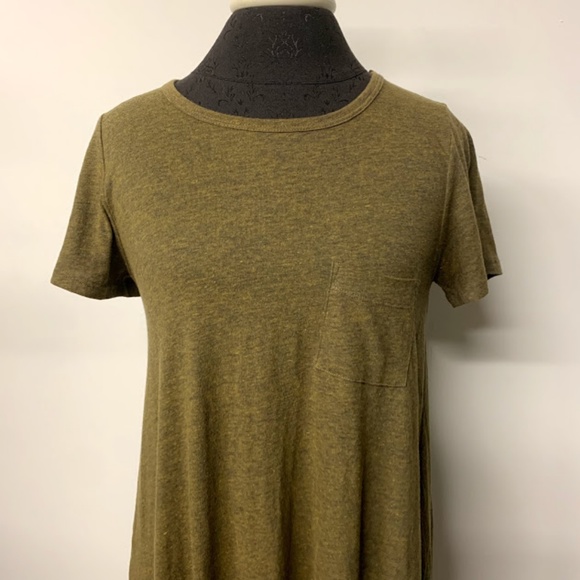 LuLaRoe Heathered Solid Army Green Carly Dress - Picture 2 of 7